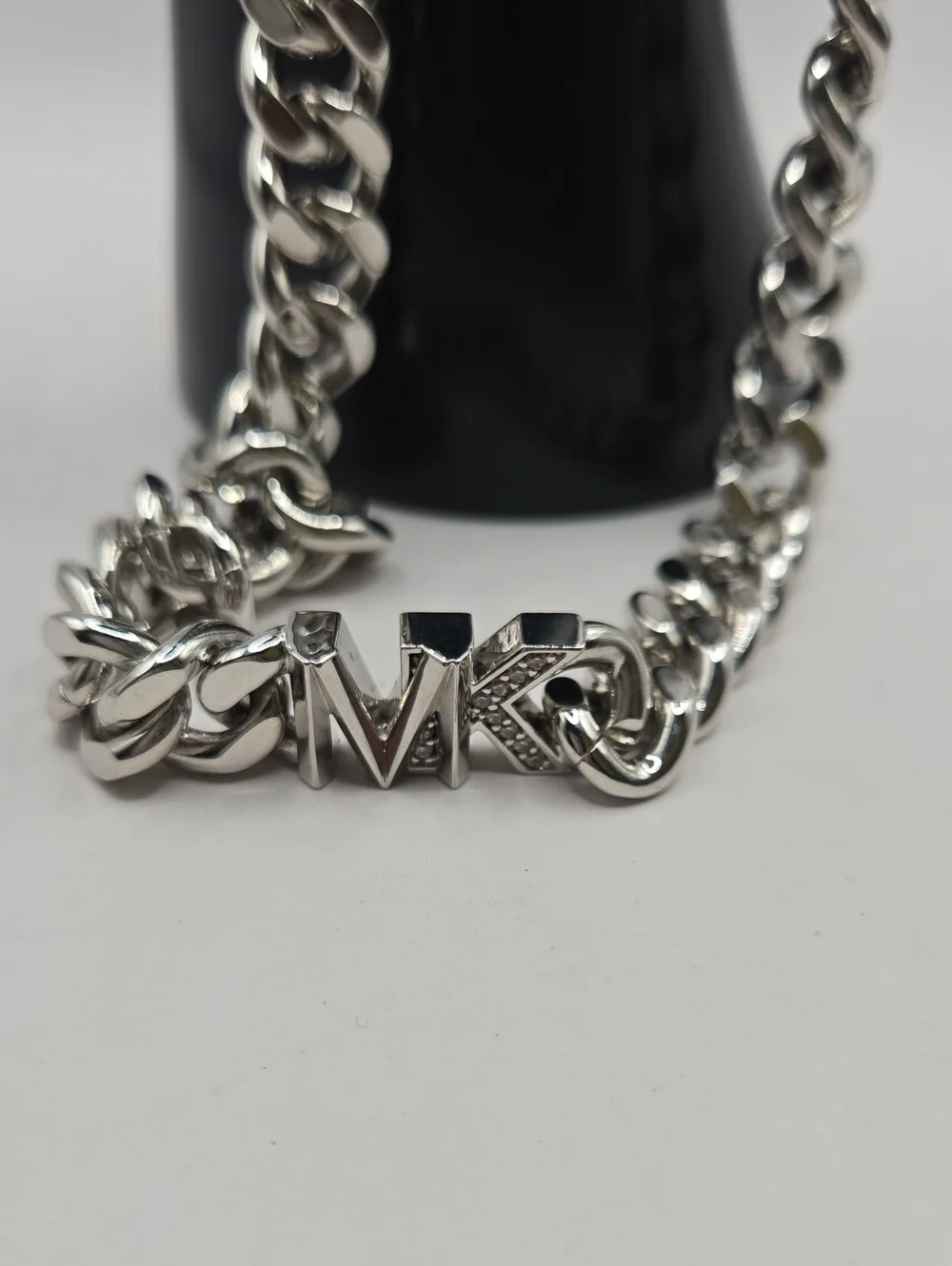 NEW Michael Kors Silver MK Chunky Chain Necklace